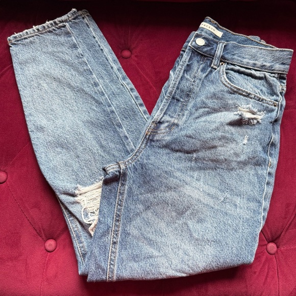 PacSun - Eco Medium Indigo Blue Distressed Ultra High Waist Slim Fit Jeans - 26 - Picture 6 of 11